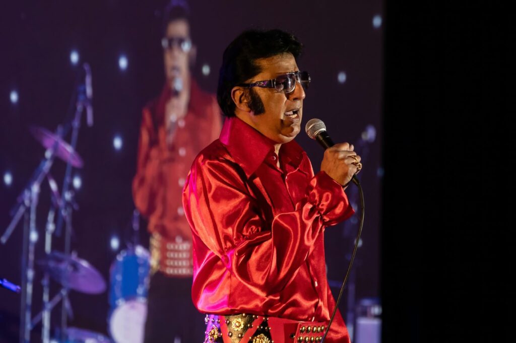 Indian Elvis, Bal Johal, on stage